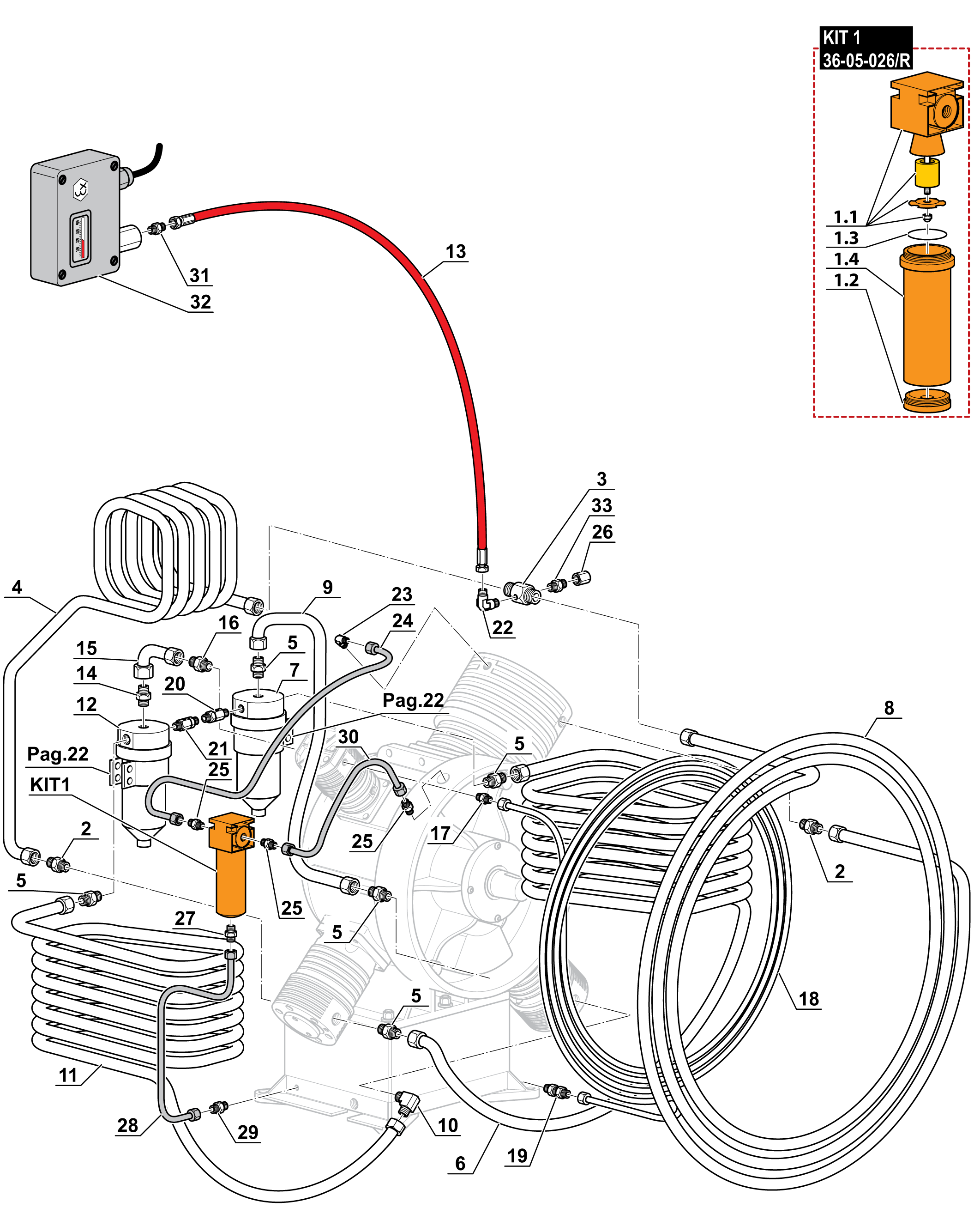 цепь давления компрессора